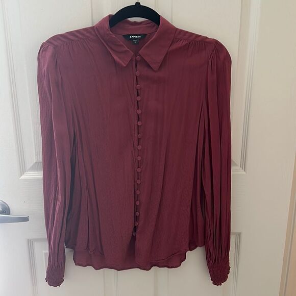 Express Tops - Long Sleeve Button Up Express Blouse